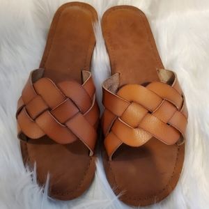 Braided Brown Sandals  Size 10
